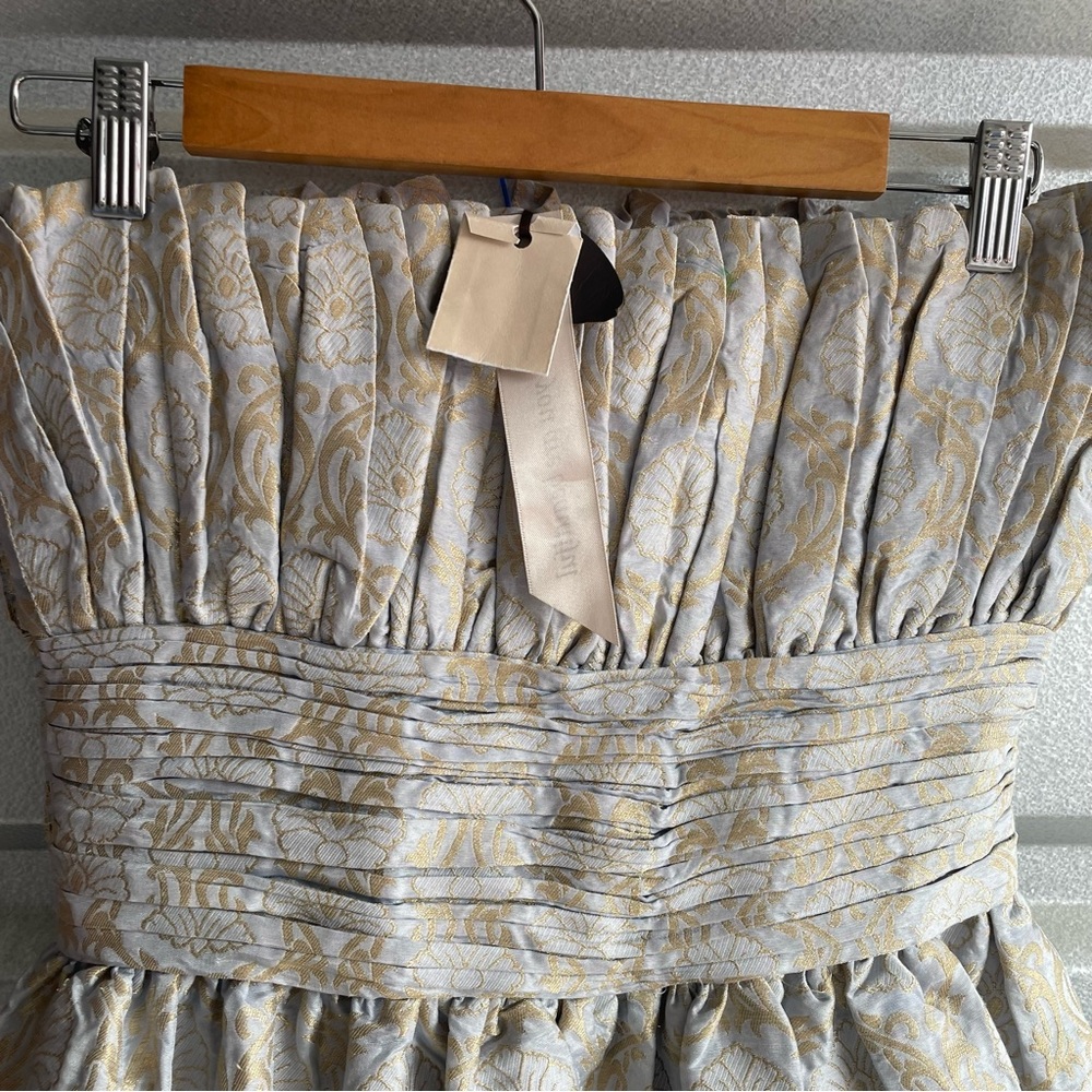 BYTIMO NWT Floral Brocade A-line Dress In Light Blue - Picture 4 of 9